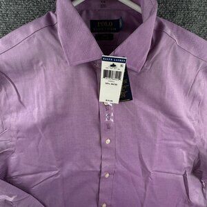 NWT Polo Ralph Lauren Easy Care Men Slim Fit Button Up Shirt PURPLE 16.5 34/35